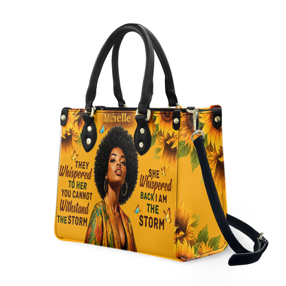 Personalized I Am The Storm – V2 Leather Handbag — A03 product image