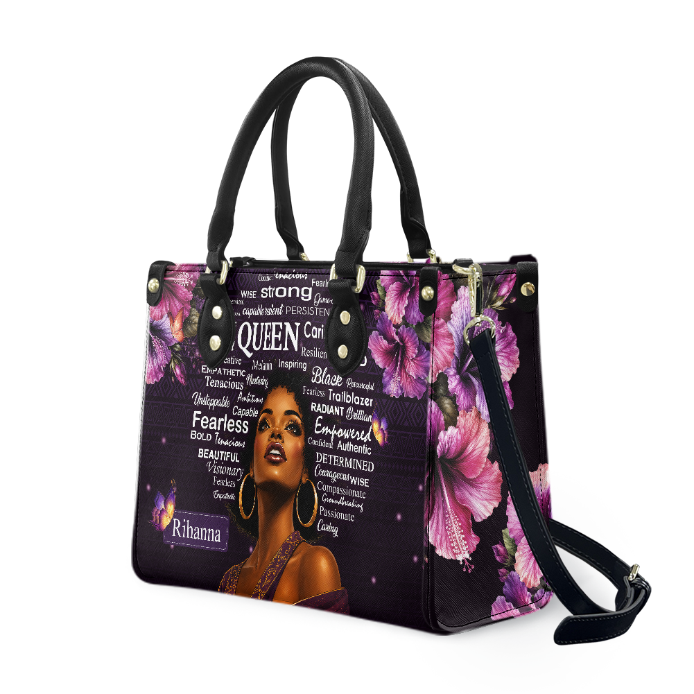 Personalized Queen Affirmation Leather Handbag — A03 product image
