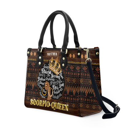 Personalized Zodiac Queen – V2 Leather Handbag — A03 product image