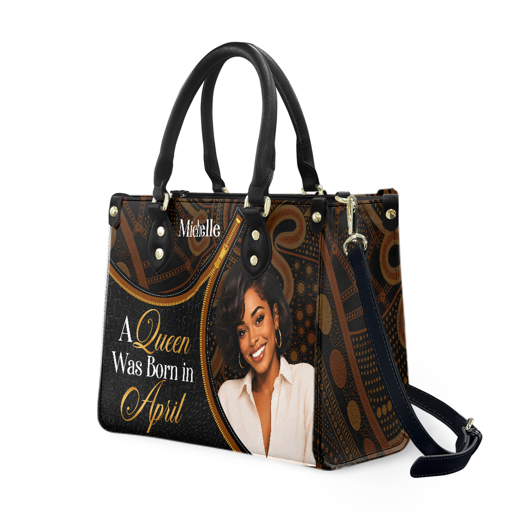 Personalized Birth Month Queen – V2 Leather Handbag — A03 product image