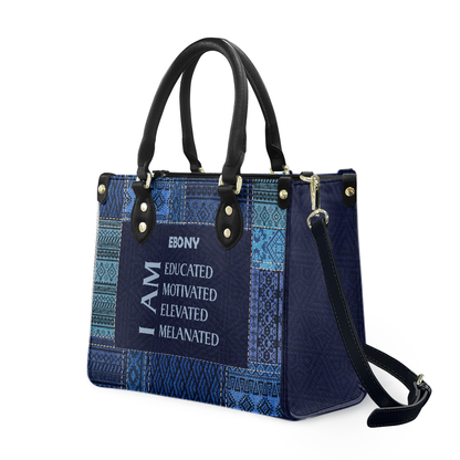 Personalized I Am Educated, Motivated, Elevated & Melanated Leather Handbag — A03 product image