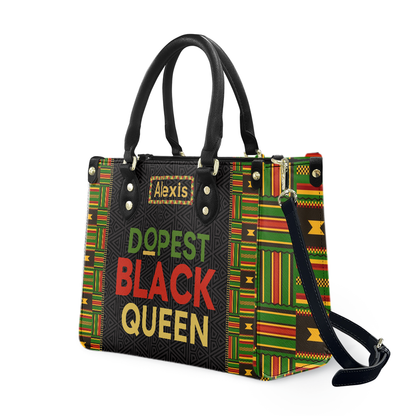 Personalized Dopest Black Queen Leather Handbag — A03 product image