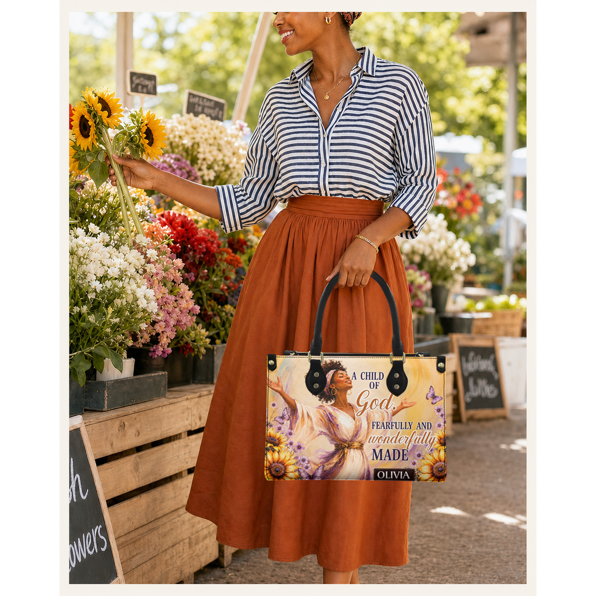 Personalized A Child Of God – V1 Leather Handbag — C01 product image