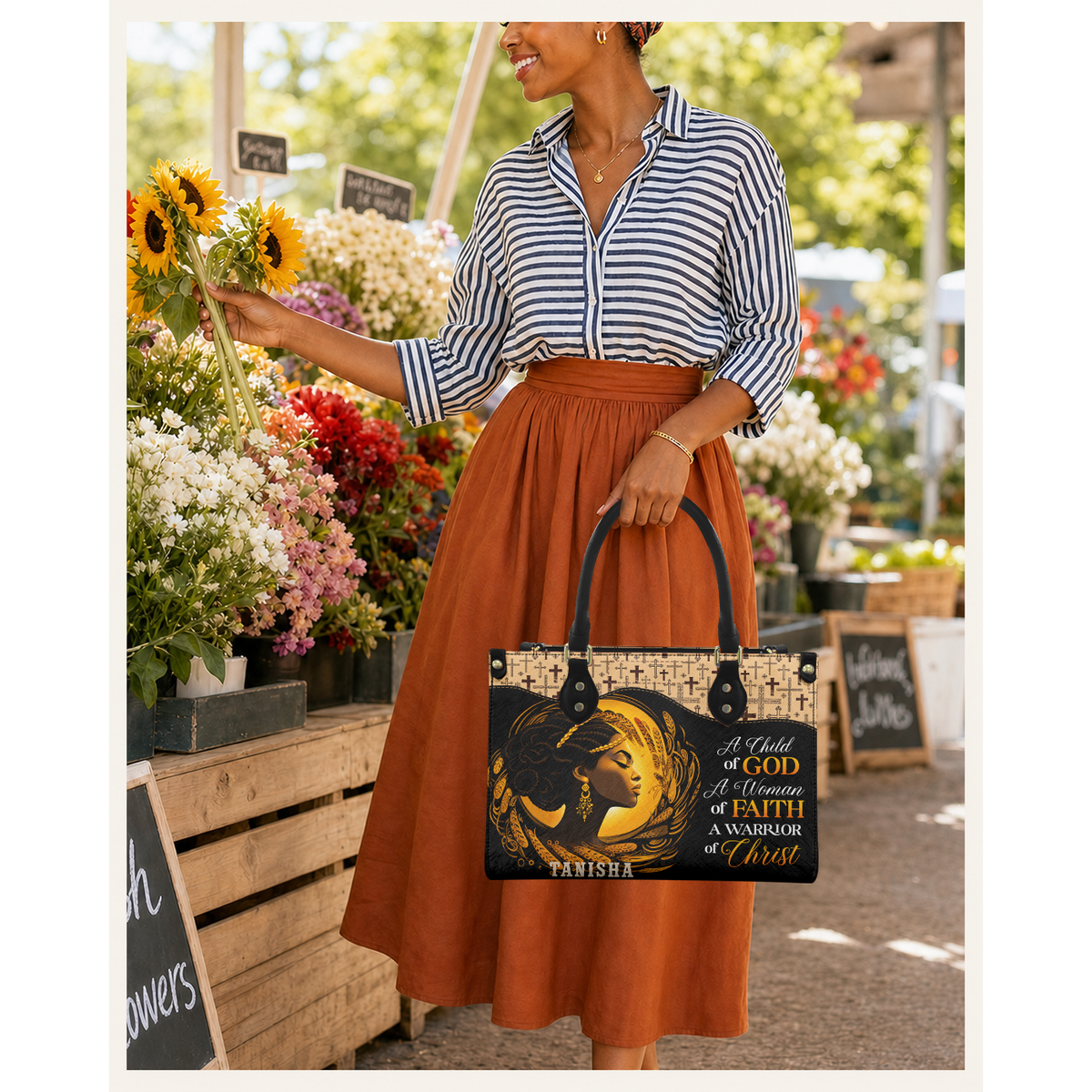 Personalized A Child Of God – V2 Leather Handbag — C01 product image