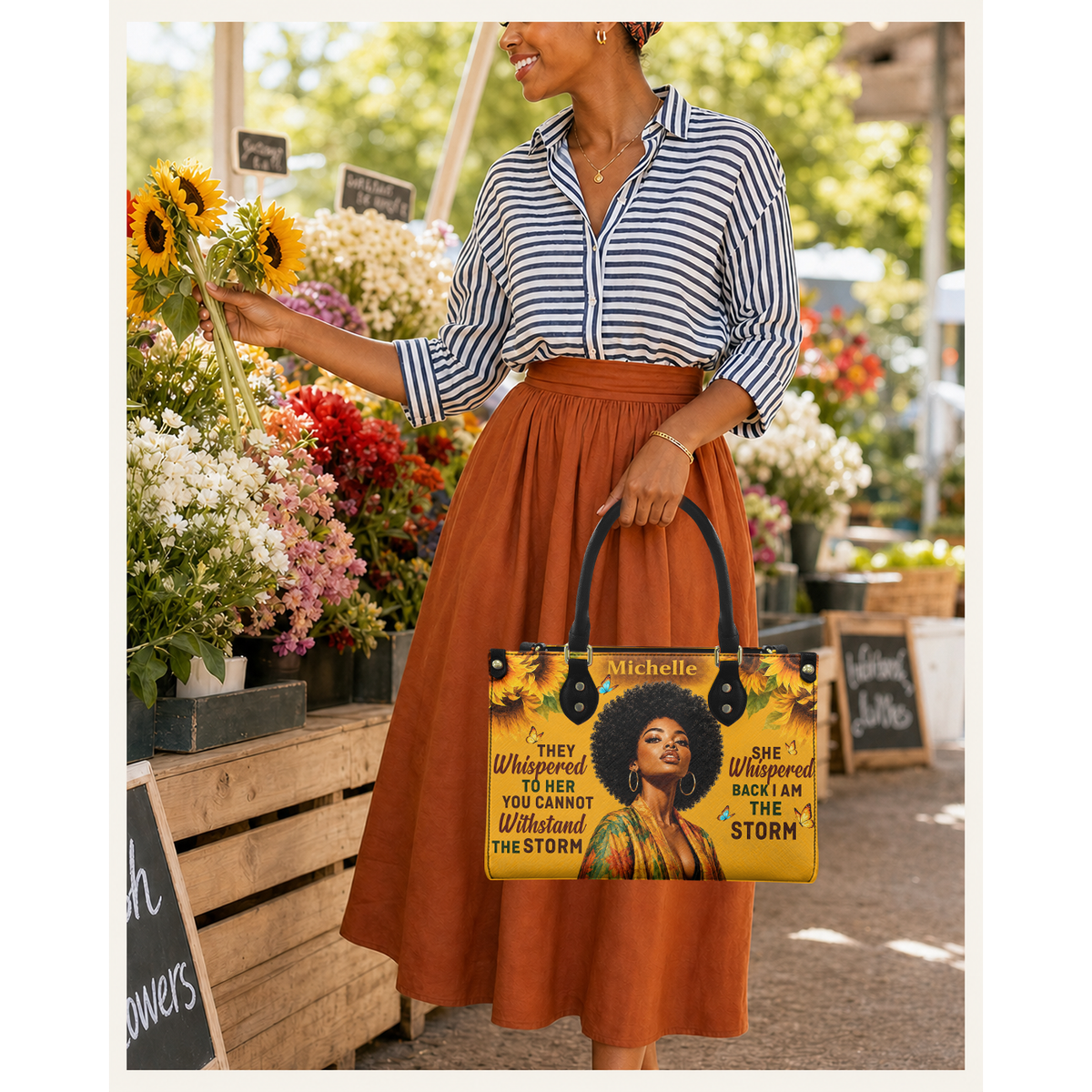 Personalized I Am The Storm – V2 Leather Handbag — C01 product image