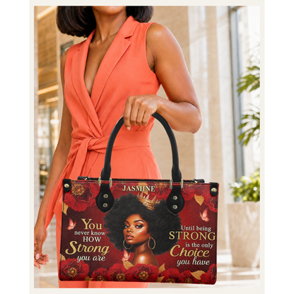 Personalized Strong Is The Only Choice Leather Handbag — C08 product image