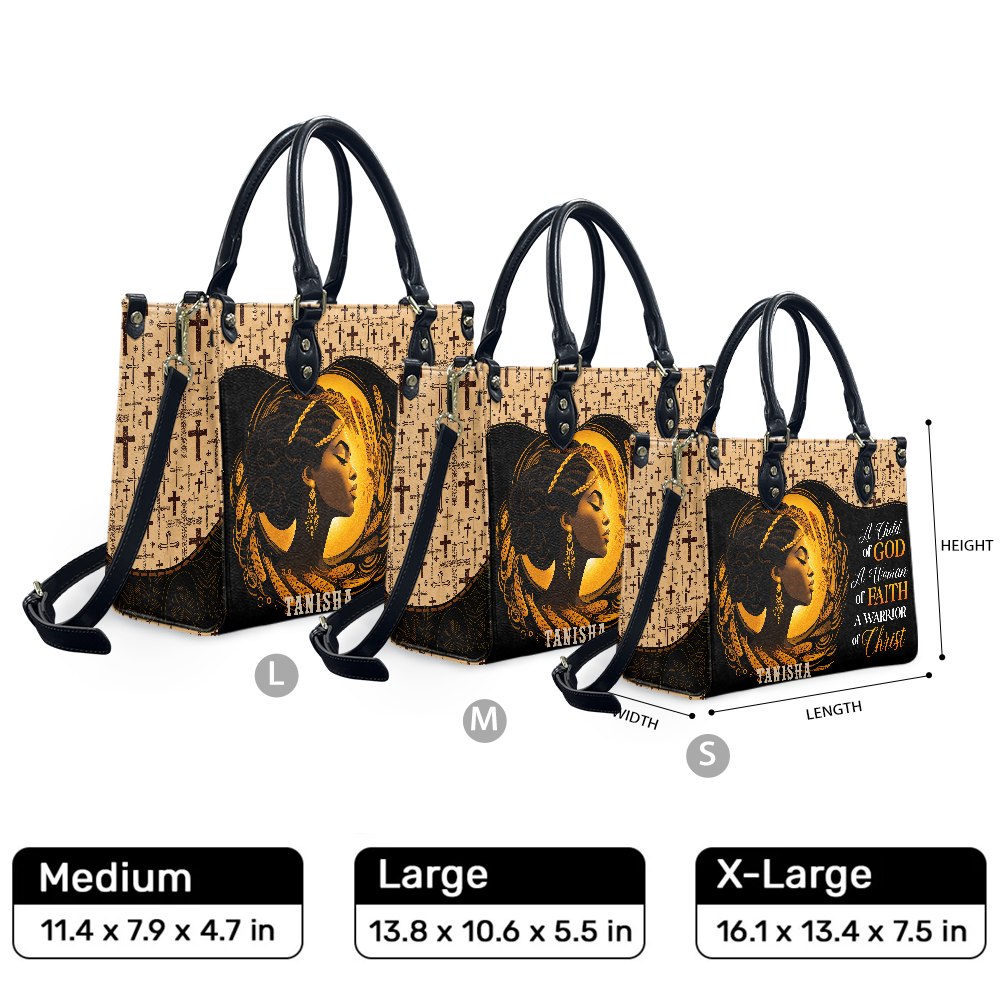 Personalized A Child Of God – V2 Leather Handbag — F01 product image