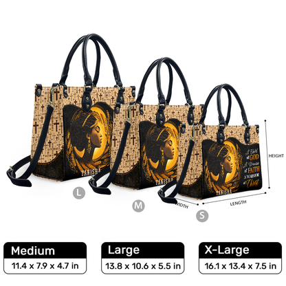 Personalized A Child Of God – V2 Leather Handbag — F01 product image