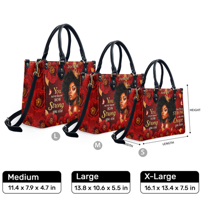 Personalized Strong Is The Only Choice Leather Handbag — F01 product image