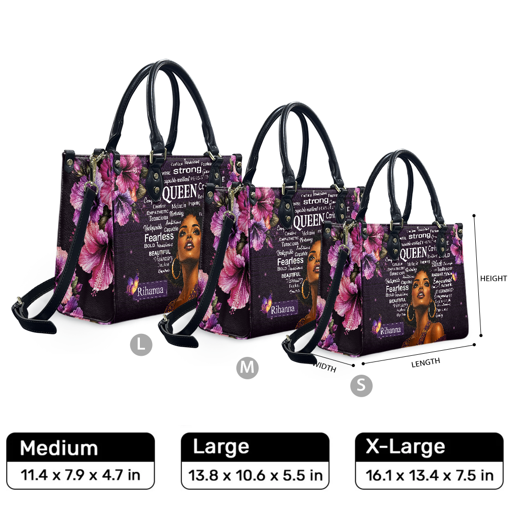 Personalized Queen Affirmation Leather Handbag — F01 product image