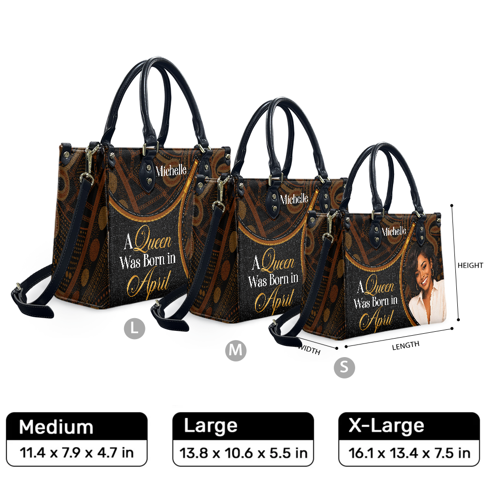 Personalized Birth Month Queen – V2 Leather Handbag — F01 product image