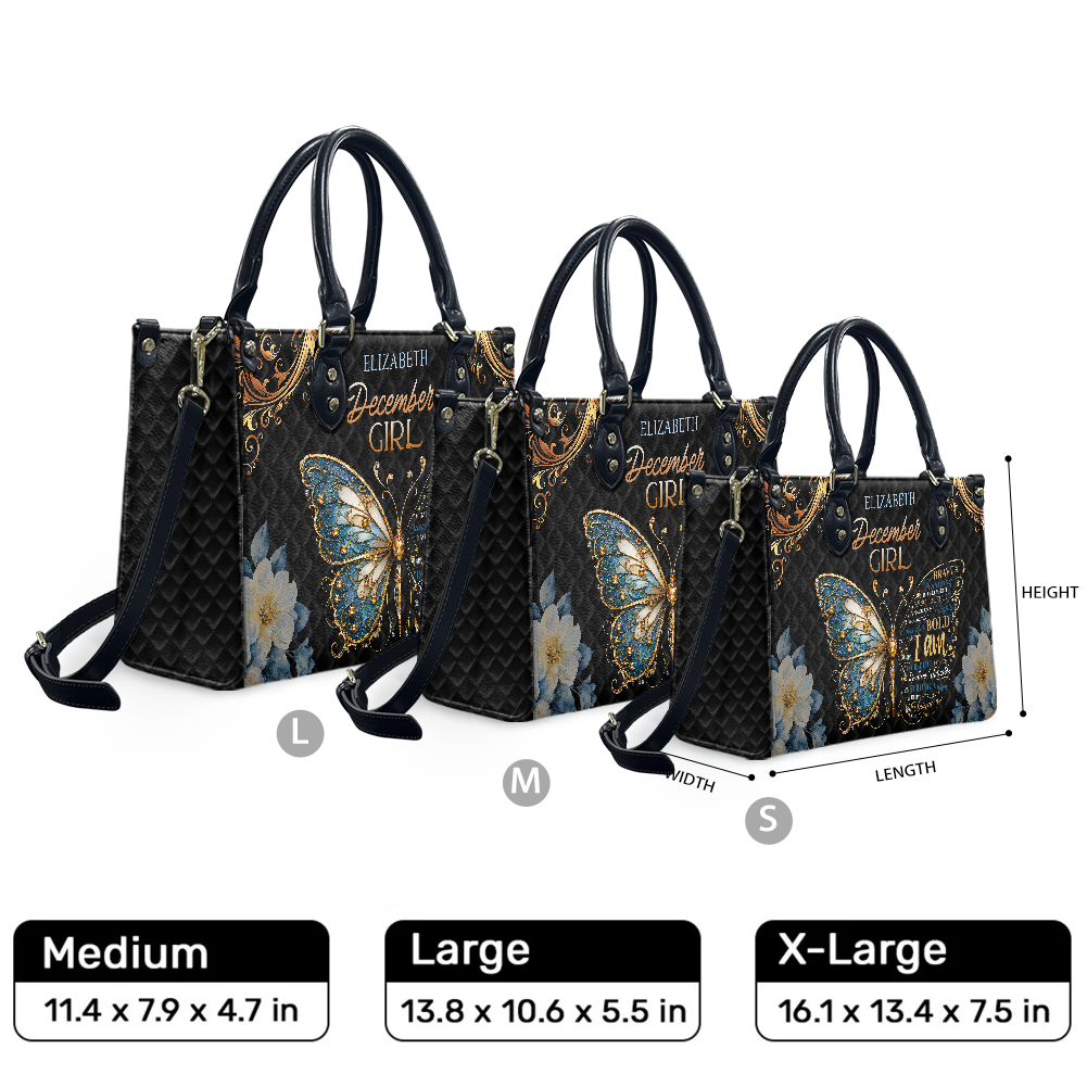 Personalized Birth Month Girl Leather Handbag — F01 product image