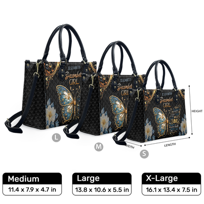 Personalized Birth Month Girl Leather Handbag — F01 product image
