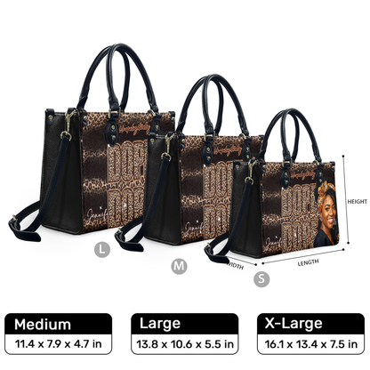 Personalized Unapologetically Dope Leather Handbag — F01 product image
