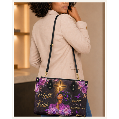 Personalized Walk By Faith Leather Handbag — C06 product image