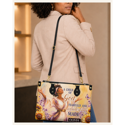 Personalized A Child Of God – V1 Leather Handbag — C06 product image
