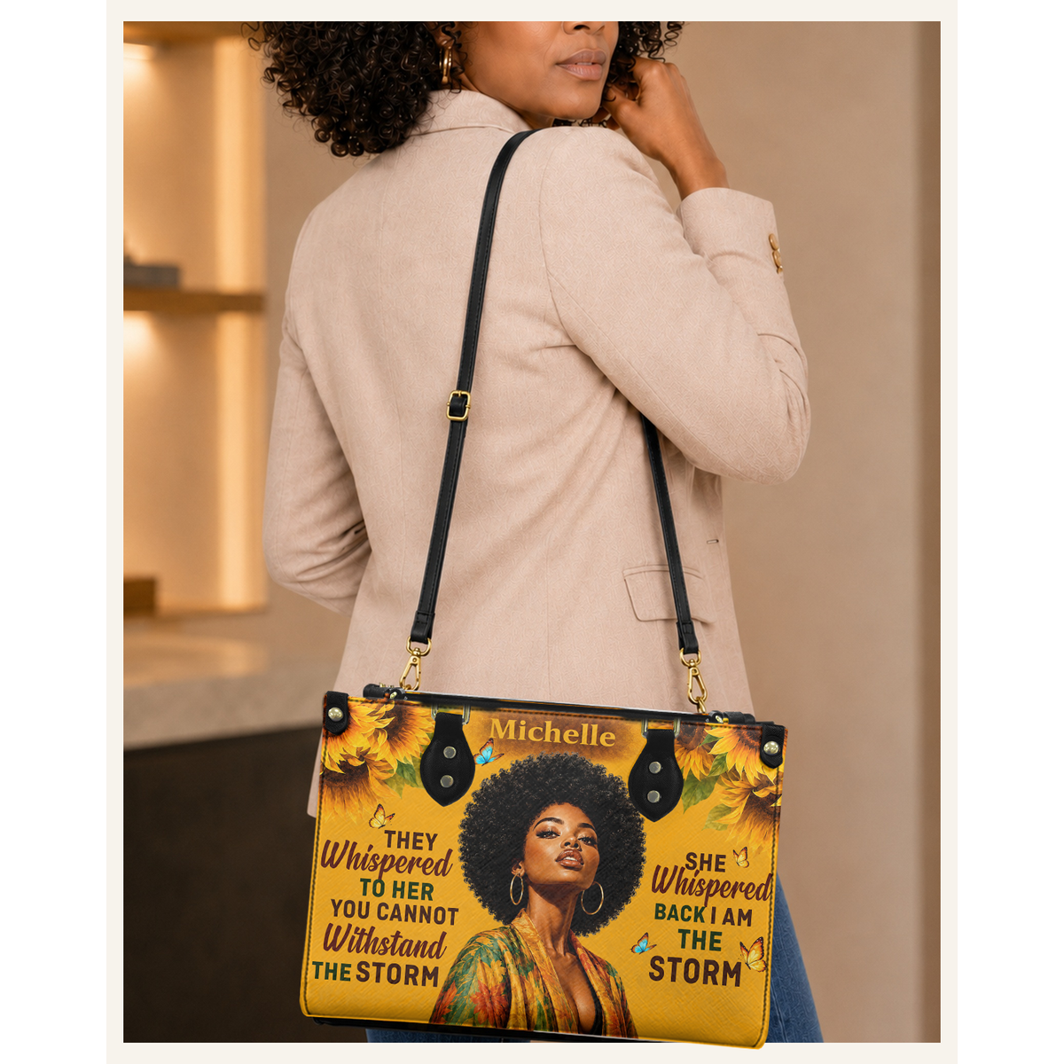 Personalized I Am The Storm – V2 Leather Handbag — C06 product image