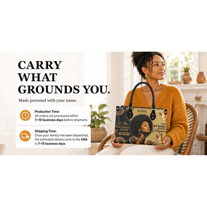 Personalized She Who Kneels Before God – V1 Leather Handbag — I2X1 product image