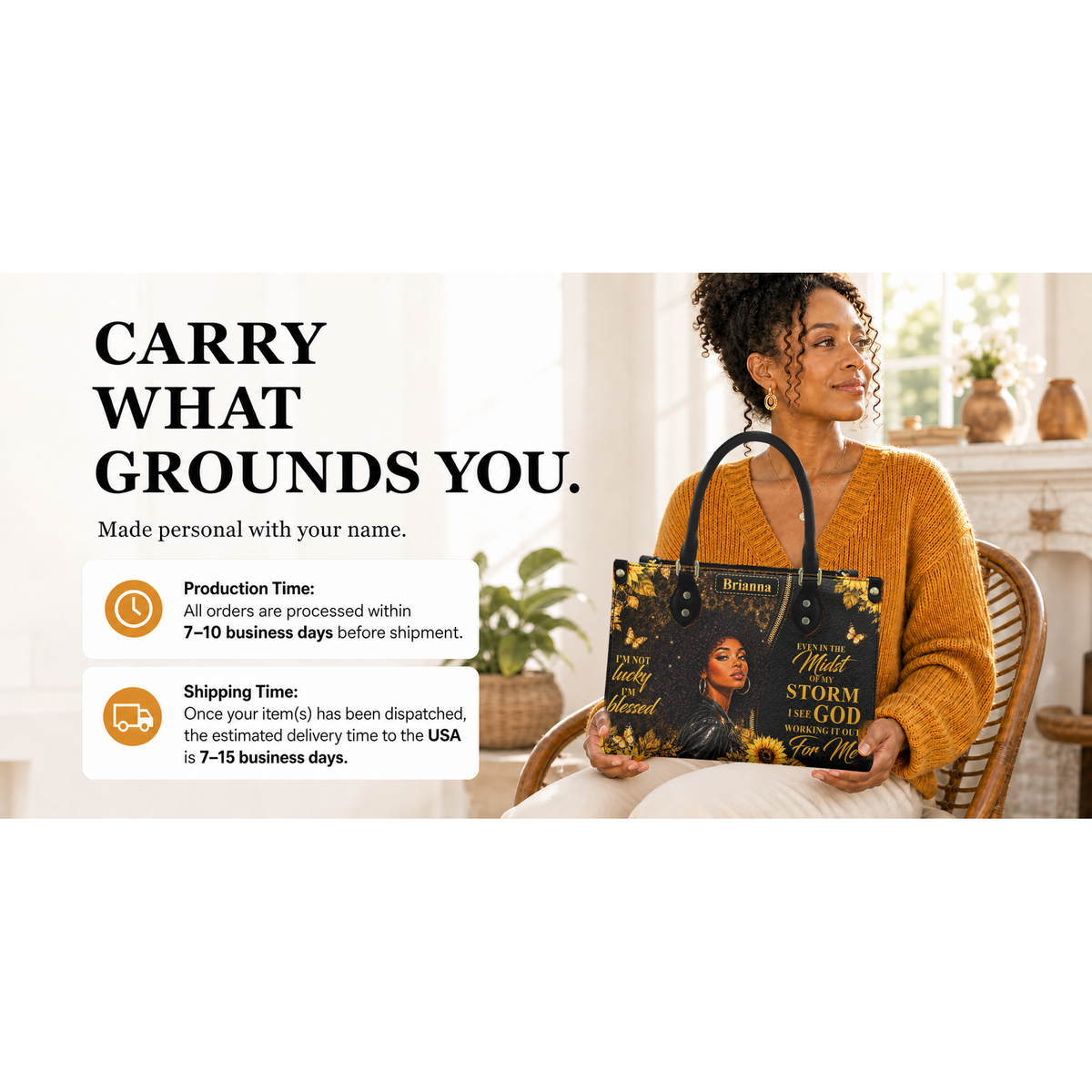 Personalized God Is Working It Out – V1 Leather Handbag — I2X1 product image