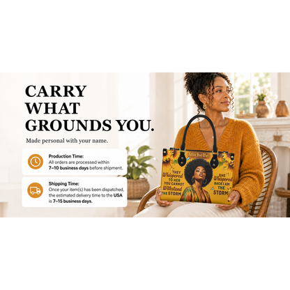Personalized I Am The Storm – V2 Leather Handbag — I2X1 product image