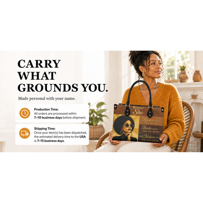 Personalized She Knows – V1 Leather Handbag — I2X1 product image