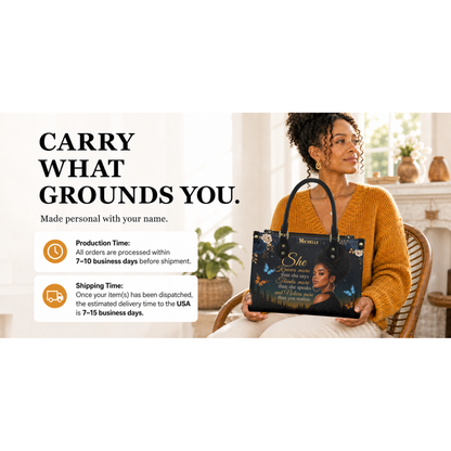 Personalized She Knows – V2 Leather Handbag — I2X1 product image