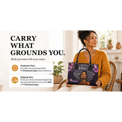 Personalized Queen Affirmation Leather Handbag — I2X1 product image