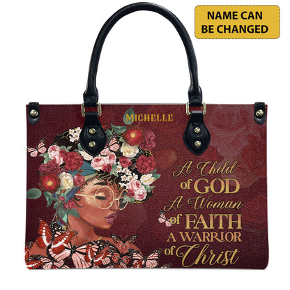 A Child Of God (Maroon) - Personalized Leather Handbag YA1-Ha