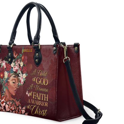 A Child Of God (Maroon) - Personalized Leather Handbag YA1-Ha