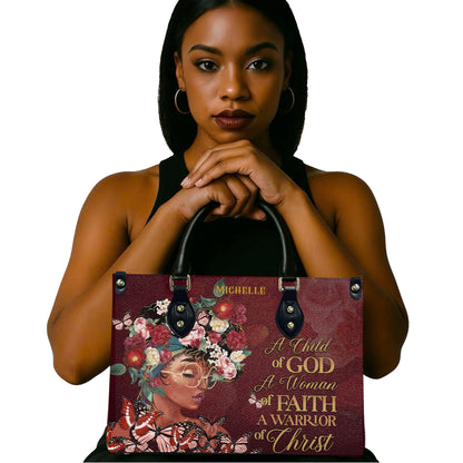 A Child Of God (Maroon) - Personalized Leather Handbag YA1-Ha