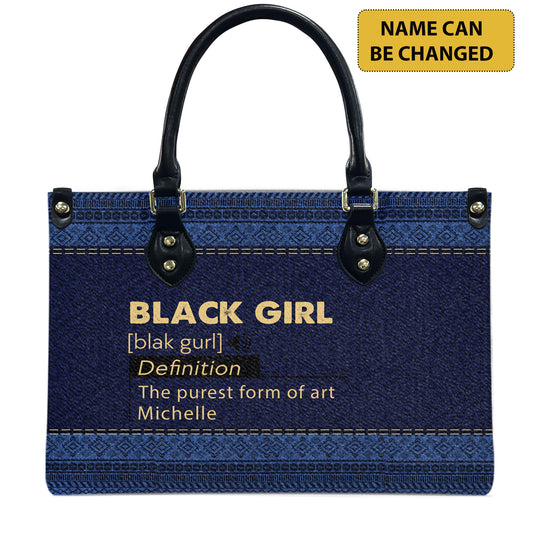 Black Girl (Denim) - Personalized Leather Handbag BG1-Ha