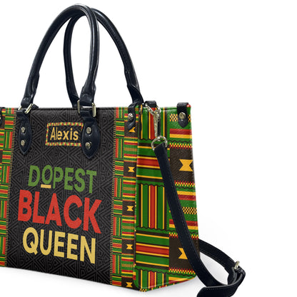 Dopest Black Queen (Pattern) - Personalized Leather Handbag YA1-Ha