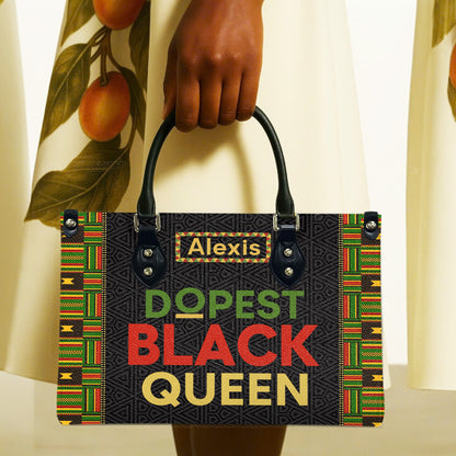 Dopest Black Queen (Pattern) - Personalized Leather Handbag YA1-Ha