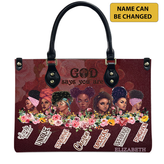 God Says You Are (Maroon) - Personalized Leather Handbag YA2-Ha