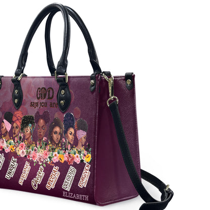 God Says You Are (Purple) - Personalized Leather Handbag YA2-Ha