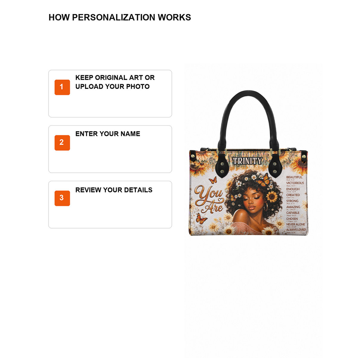 Personalized You Are – V1 Leather Handbag — D12 product image