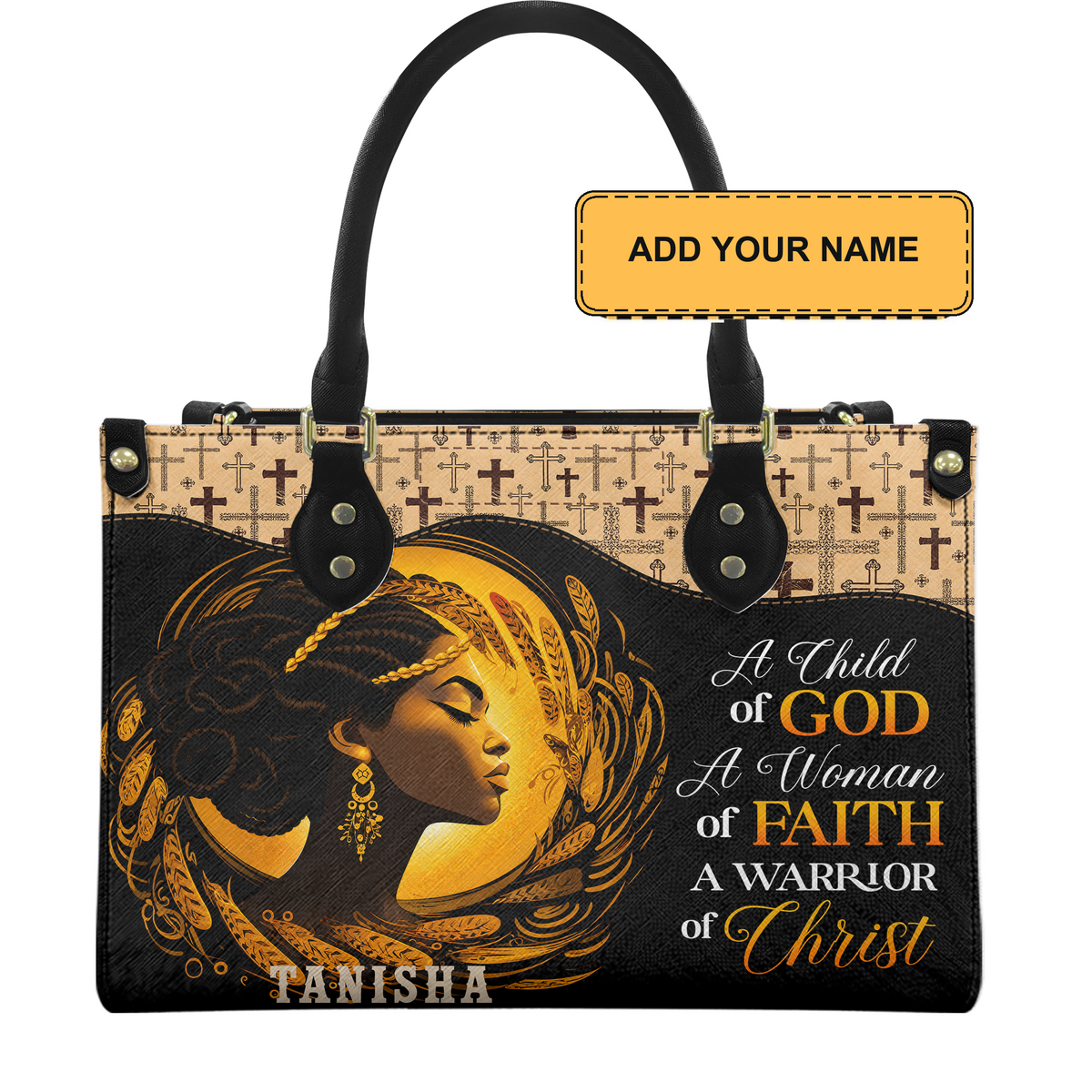 Personalized A Child Of God – V2 Leather Handbag — D01 product image