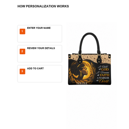 Personalized A Child Of God – V2 Leather Handbag — D12 product image