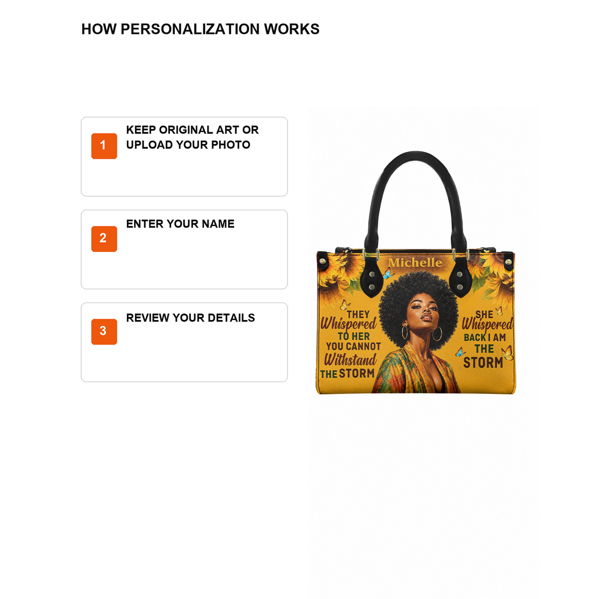 Personalized I Am The Storm – V2 Leather Handbag — D12 product image