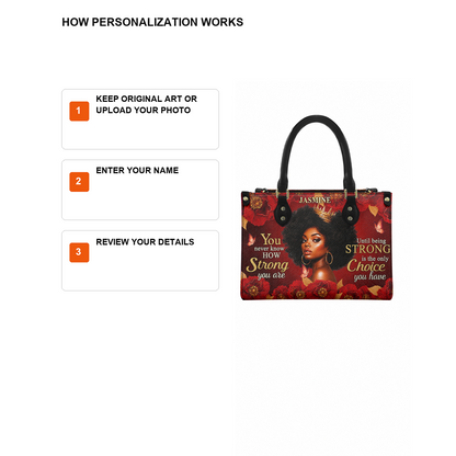 Personalized Strong Is The Only Choice Leather Handbag — D12 product image
