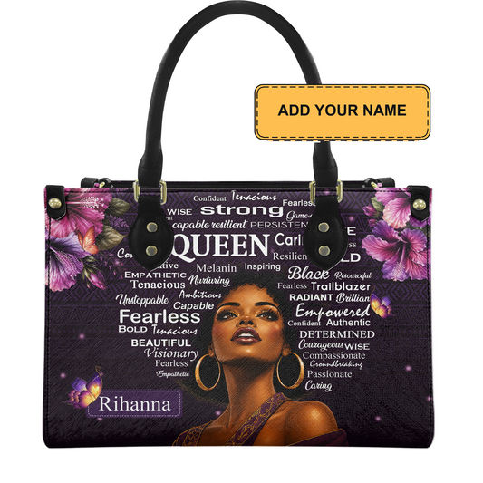 Personalized Queen Affirmation Leather Handbag