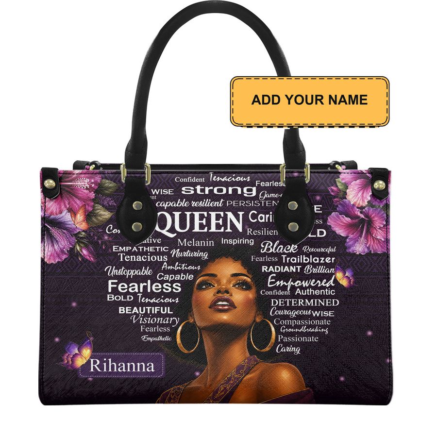 Personalized Queen Affirmation Leather Handbag