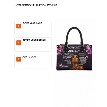 Personalized Queen Affirmation Leather Handbag — D12 product image