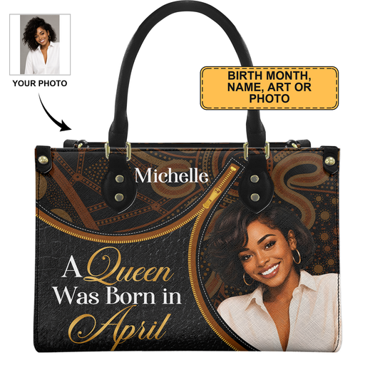 Personalized Birth Month Queen – V2 Leather Handbag