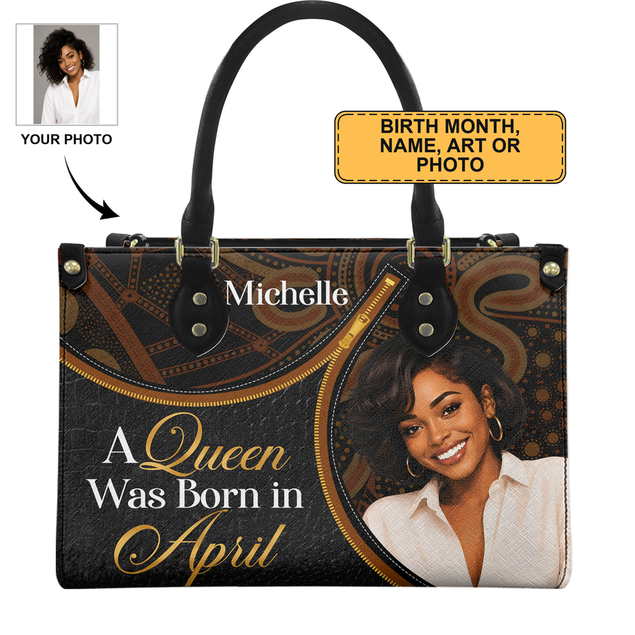 Personalized Birth Month Queen – V2 Leather Handbag