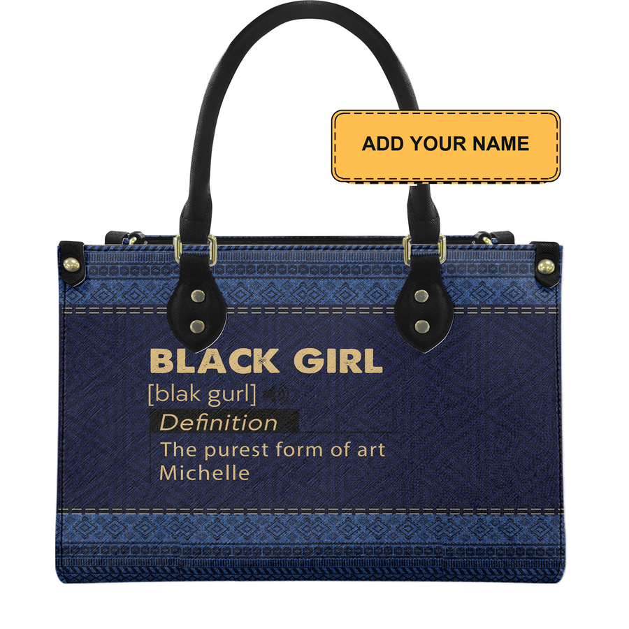 Personalized Black Girl Definition – Denim Leather Handbag