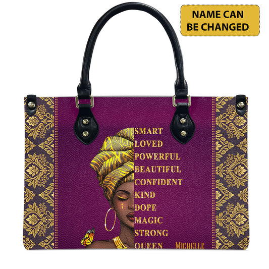 I Am (Pink Purple) - Personalized Leather Handbag YA1-Ha