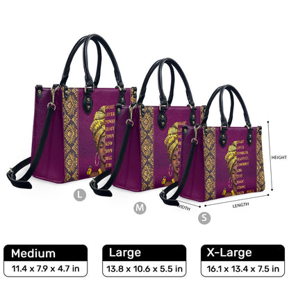 I Am (Pink Purple) - Personalized Leather Handbag YA1-Ha