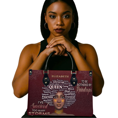 I've Survived Too Many Storms (Maroon) - Personalized Leather Handbag YA1-Ha