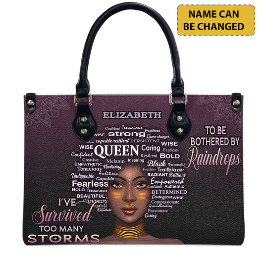 I've Survived Too Many Storms (Purple) - Personalized Leather Handbag YA1-Ha
